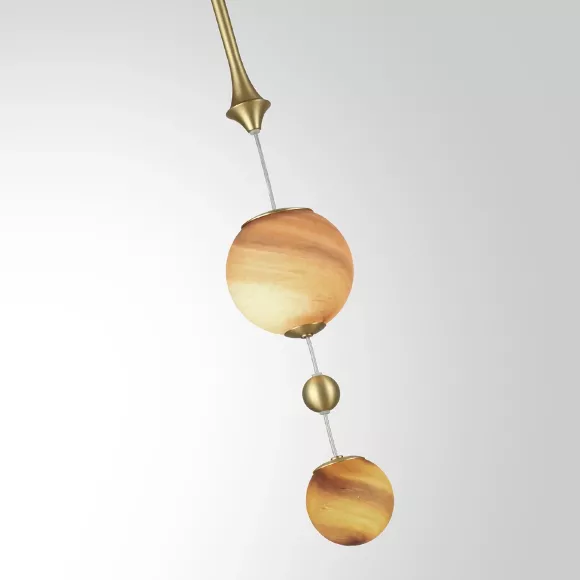 Подвесной светильник Odeon Light Modern Callisto 5457/4L, Латунь, Коричневый, Теплый белый, вид сверху Подвесной светильник Odeon Light Modern Callisto 5457/4L, Латунь, Коричневый, Теплый белый, вид сверху