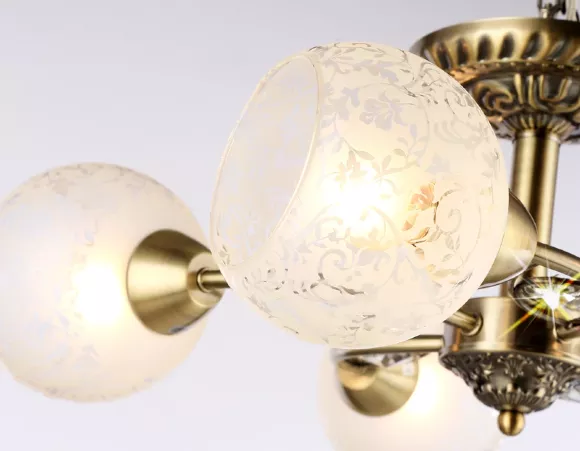 Потолочная люстра Ambrella Light Traditional TR3064, Бронза, Белый, Металл, декоративные элементы крупным планом