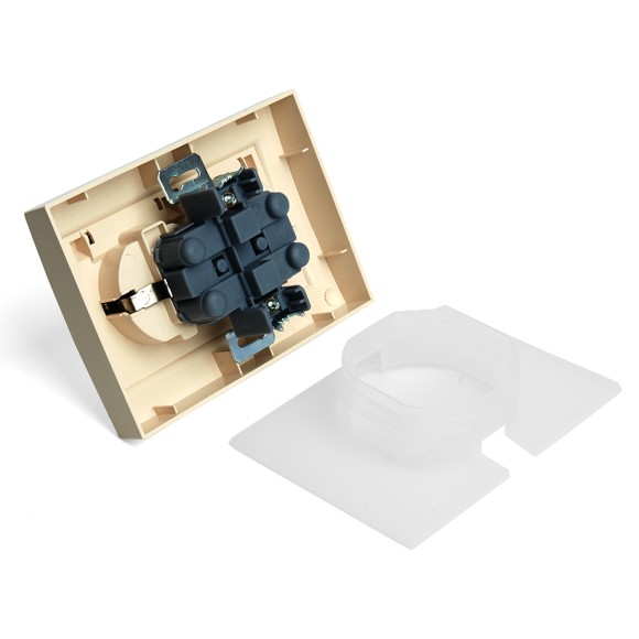 Розетка 2-местная с/з с крышкой Stekker Эрна PST16-9015-02 49137