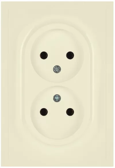 Розетка Эра Galaxy 15-2107-02 без заземления двойная 2X2P 16А-250В IP20 слоновая кость Б0071698