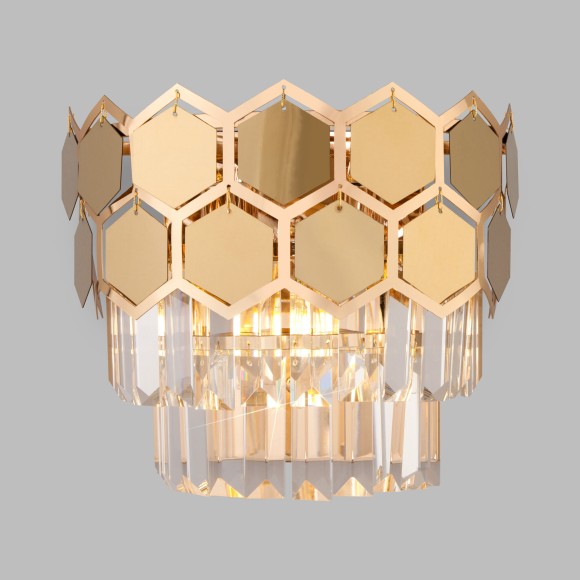 Настенный светильник Eurosvet Ariana 10124/2 золото/прозрачный хрусталь Strotskis (10113/2)