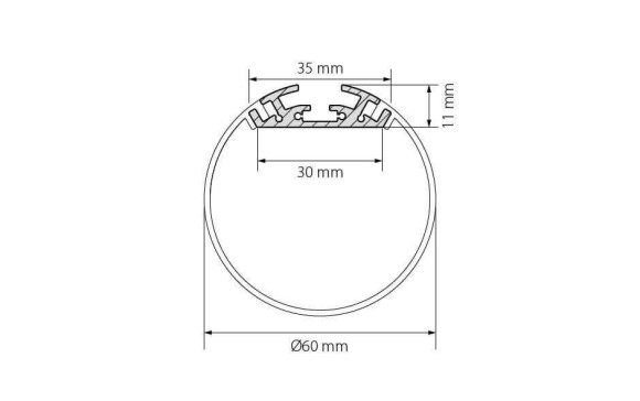 Профиль с экраном Arlight SL-ROUND-D60-2500 ANOD+OPAL 020474