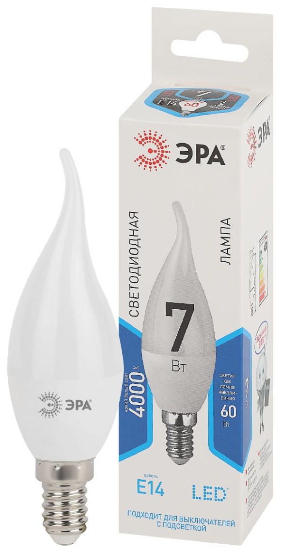 Лампа светодиодная Эра E14 7W 4000K LED BXS-7W-840-E14 Б0028483