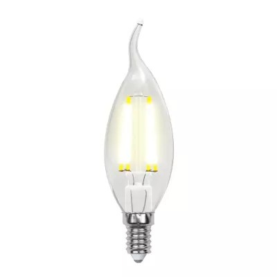 Лампа светодиодная филаментная (UL-00003248) Uniel E14 7,5W 3000K прозрачная LED-CW35-7,5W/WW/E14/CL GLA01TR