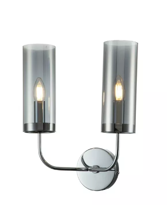 Бра Indigo Balletto 13014/2W Chrome V000261, Хром, Дымчатый, Металл Бра Indigo Balletto 13014/2W Chrome V000261, Хром, Дымчатый, Металл