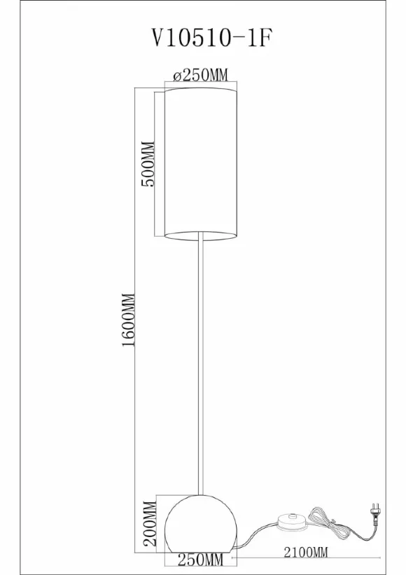 Торшер Moderli Flint V11590-1F, Золото, Белый, Ткань Торшер Moderli Flint V11590-1F, Золото, Белый, Ткань