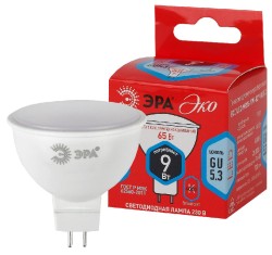 Лампа светодиодная Эра GU5.3 9W 4000K ECO LED MR16-9W-840-GU5.3 Б0032973