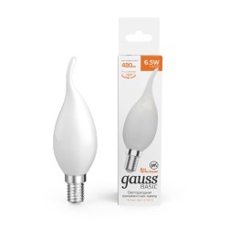 Светодиодная филаментная лампа Gauss Basic Filament E14 6,5W 2700K 1045117
