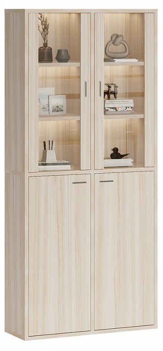 Шкаф-витрина Домино СУ(ш2в2)+2ФС+2ФГ MER_SUsh2v2-2FS-2FG-K-karamel