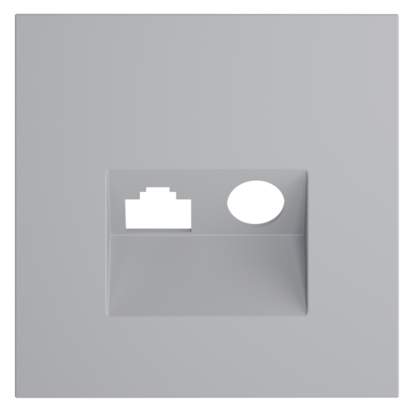 Накладка для розетки TV+RJ45 кат. 6 Voltum S70 (серый) VLS002716