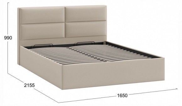 Кровать двуспальная Глосс с ПМ Тип 1 TRI_240712