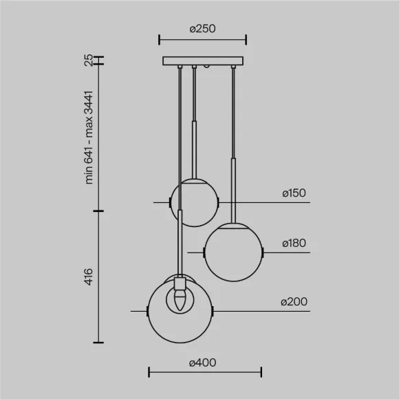 Подвесной светильник Maytoni Basic form MOD521PL-03G, Современный, Золото, Прозрачный Подвесной светильник Maytoni Basic form MOD521PL-03G, Современный, Золото, Прозрачный
