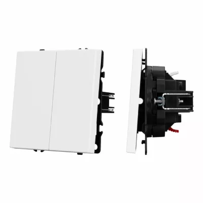 Выключатель 2 кл софт-тач белый кварц Arlight SWT-MK02-SFPL-WH (250V, 10A) 054238(1)