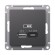 Розетка USB A + тип-C 45Вт высокоскор.заряд. QC, PD Systeme Electric AtlasDesign Базальт ATN001429