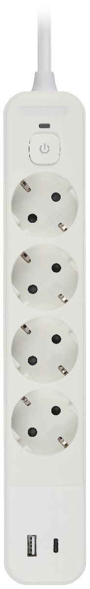 Сетевой фильтр Эра USF-4es-3m-2xUSBAC-W Б0059573