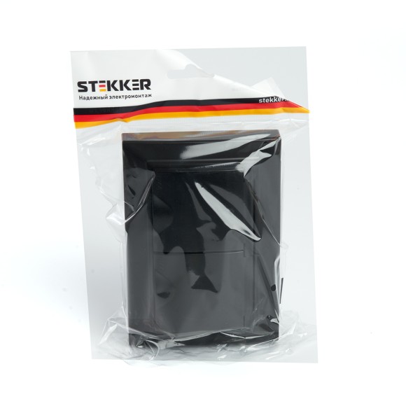 Розетка 2-местная с/з с крышкой Stekker Эрна PST16-9015-03 49138