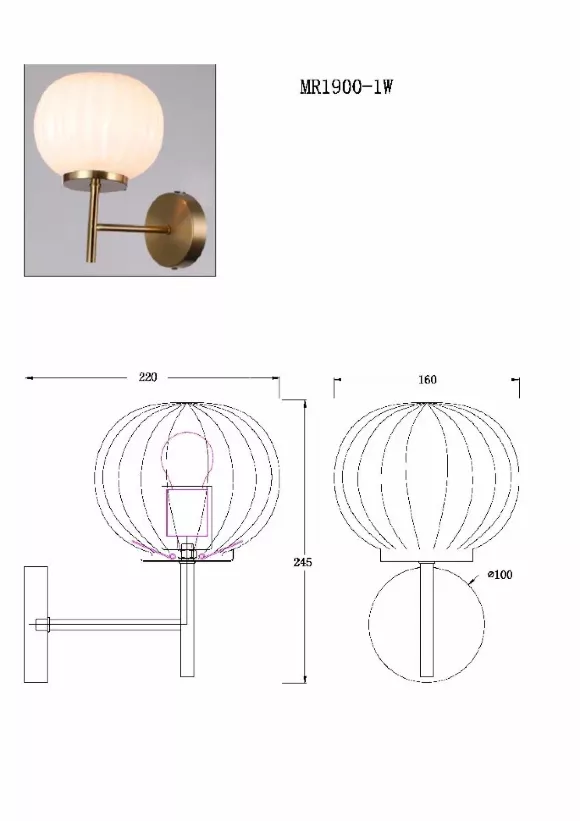 Бра MyFar Eliza MR1900-1W Бра MyFar Eliza MR1900-1W