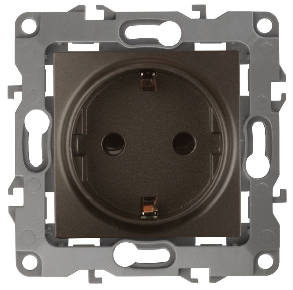 Розетка 2P+E Schuko со шторками Эра 12-2102-13 Б0019324