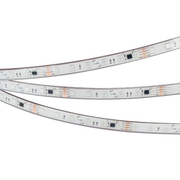 Светодиодная герметичная лента Arlight SPI-PFS-B60-12mm 24V RGB-PX6-BPT (12 W/m, IP68, 5060, 5m) 039602