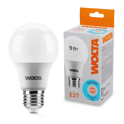 Светодиодная лампа WOLTA 9Вт 6500К E27 груша матовая 25W60BL9E27