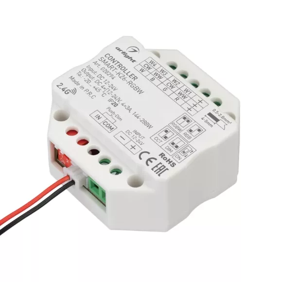 Контроллер Arlight Smart-K26-RGBW (12-24V, 4x3A, 2.4G) 028294 Контроллер Arlight Smart-K26-RGBW (12-24V, 4x3A, 2.4G) 028294