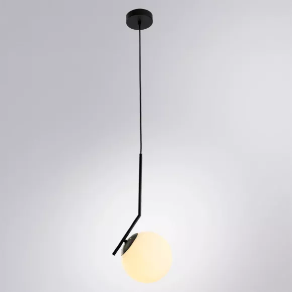 Подвесной светильник Arte Lamp Bolla-unica A1923SP-1BK, Черный, Белый, Металл