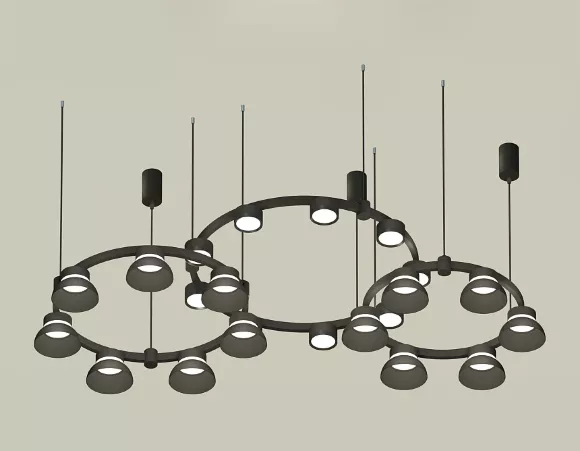 Комплект подвесного светильника Ambrella Light Techno Ring XR92092010 (A9209x3, C9242, C9238, C9232, N8141, N8113)