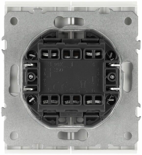 Переключатель ЭРА Arktik 16-1106-01 двойной 10АХ-250В белый Б0070364