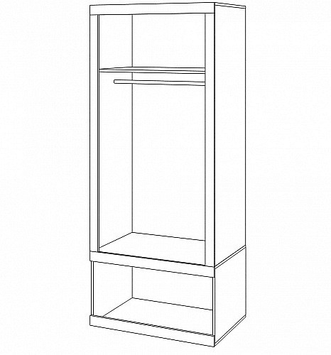 Шкаф платяной Toivo ШК90/60 Д MER_TOJ-SHK-90-60-D-KSH