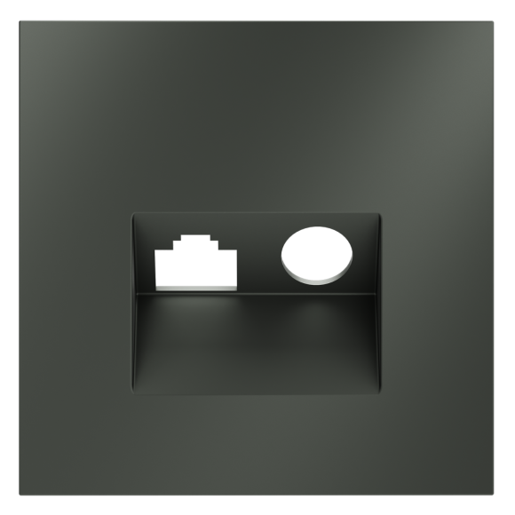 Накладка для розетки TV+RJ45 кат. 6 Voltum S70 (титан) VLS002706