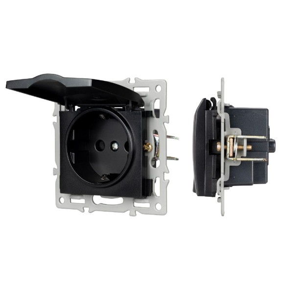 Механизм розетки влагозащищенный Arlight SCT-MCP-PL-BK (250V, 16A) 043746