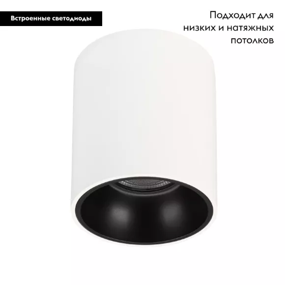 Накладной светильник Arlight SP-SALT-R75-8W Day4000 (WH-BK, 40 deg, 230V) 039376 Накладной светильник Arlight SP-SALT-R75-8W Day4000 (WH-BK, 40 deg, 230V) 039376