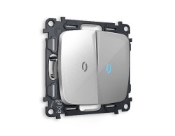 Комплект механизма 2-кл проходного выключателя с подсветкой Ambrella Volt Omega MO404040