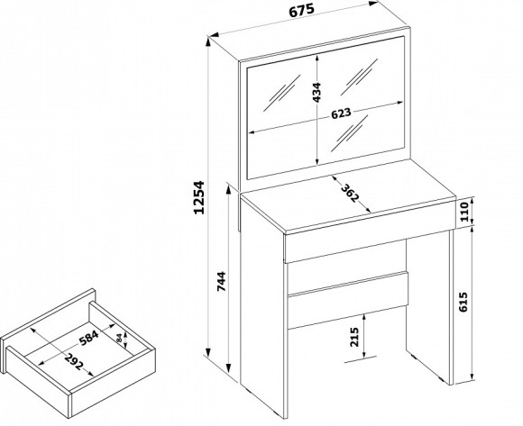 Стол туалетный СТМ-1201 SK_00-00012091