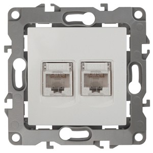 Розетка информационная двойная 2XRJ45 Эра 12-3108-01 Б0014729