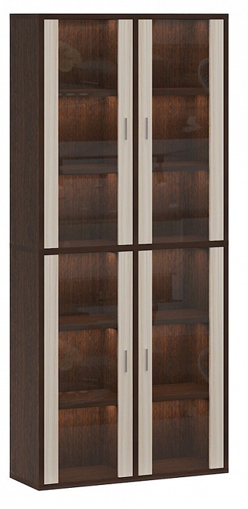 Шкаф-витрина Домино СУ(ш2в2)+4ФС MER_SUsh2v2-4FS-VK-venge-karamel