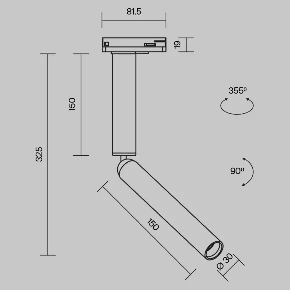 Трековый однофазный светильник Maytoni Focus T TR142-1-6W3K-B