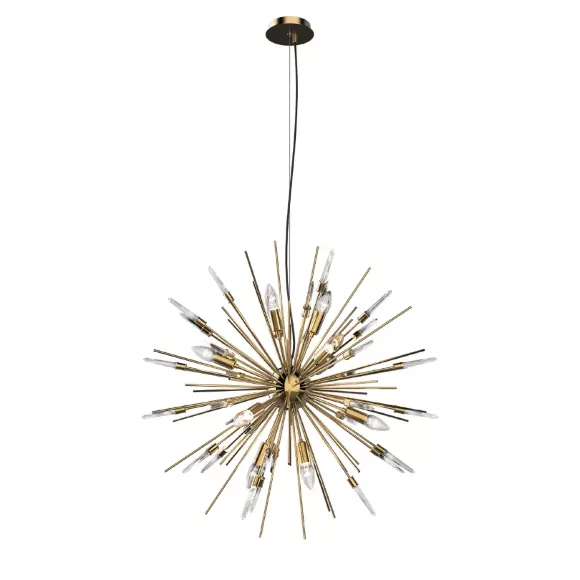 Подвесная люстра Delight Collection Boivin MD2094-12A gold/rock crystal, Золото, Прозрачный, Металл, крупный план Подвесная люстра Delight Collection Boivin MD2094-12A gold/rock crystal, Золото, Прозрачный, Металл, крупный план
