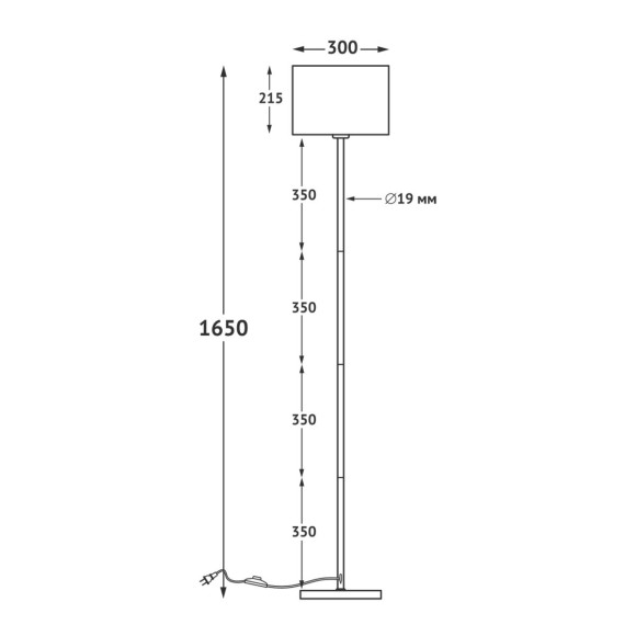 Торшер Uniel UML-T521 E27 BLACK/BLACK UL-00012407