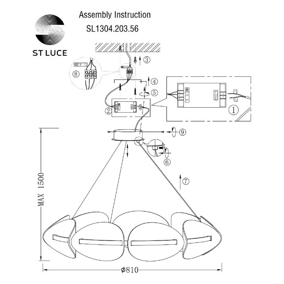 Подвесная светодиодная люстра ST Luce Etoile SL1304.203.56