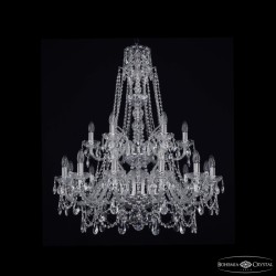 Подвесная люстра Bohemia Ivele Crystal 1411/12+6/300/XL-99/2d Ni