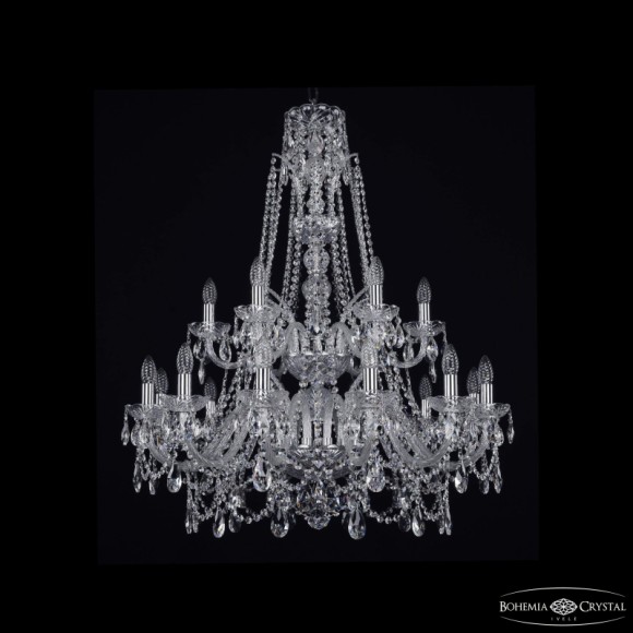 Подвесная люстра Bohemia Ivele Crystal 1411/12+6/300/XL-99/2d Ni