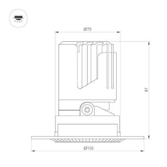 Встраиваемый светильник даунлайт Arlight MS-ARADO-TRIMLESS-R75-12W Warm3000 (WH-WH, 55 deg, 230V) (IP20 Металл) 052412 Встраиваемый светильник даунлайт Arlight MS-ARADO-TRIMLESS-R75-12W Warm3000 (WH-WH, 55 deg, 230V) (IP20 Металл) 052412