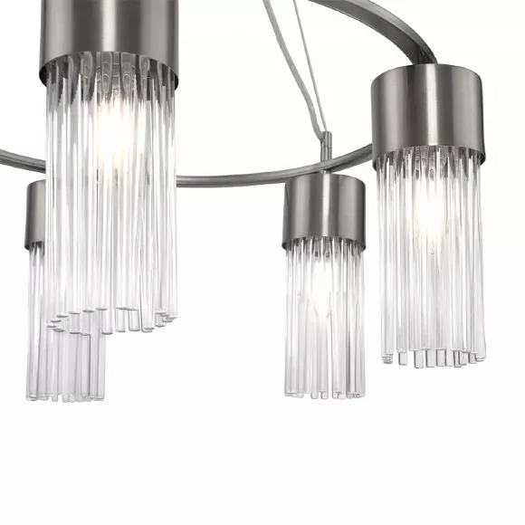 Подвесная люстра Freya Esala FR5050PL-05N, Никель, Прозрачный, Металл, крупный план Подвесная люстра Freya Esala FR5050PL-05N, Никель, Прозрачный, Металл, крупный план