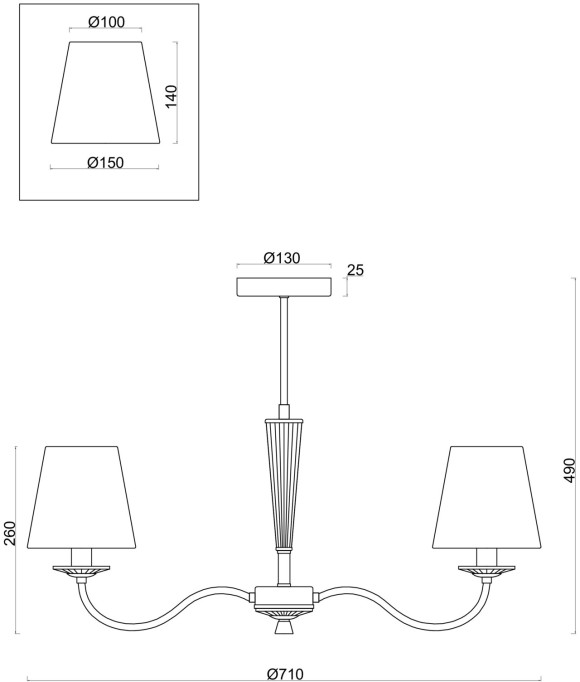 Люстра на штанге Freya Osborn FR2027PL-05N