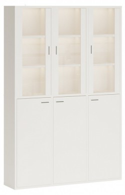 Шкаф-витрина Домино СУ(ш3в2)+3ФГ+3ФС MER_SUsh3v2-3FG-3FS-BE-belyj