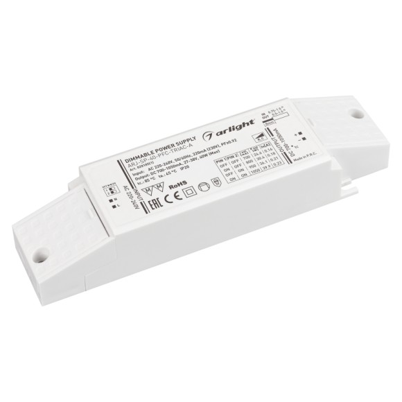 Блок питания Arlight ARJ-SP-40-PFC-Triac-INS (40W, 27-38V, 0.7-1.05A) 028185(1)