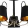 Люстра на штанге Illumico IL6120-5COU-79 BK GD, Черный, Металл, Ткань