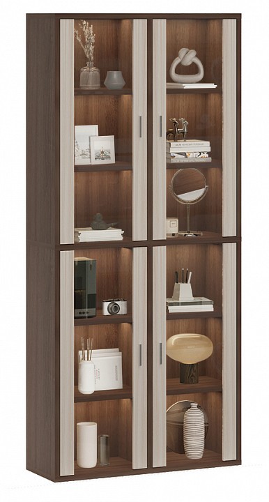 Шкаф-витрина Домино СУ(ш2в2)+4ФС MER_SUsh2v2-4FS-SHK-shamoni-CH-karamel