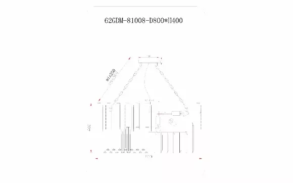 Схема размеров подвесная люстра Garda Decor 62GDM-81008-800 Схема размеров подвесная люстра Garda Decor 62GDM-81008-800
